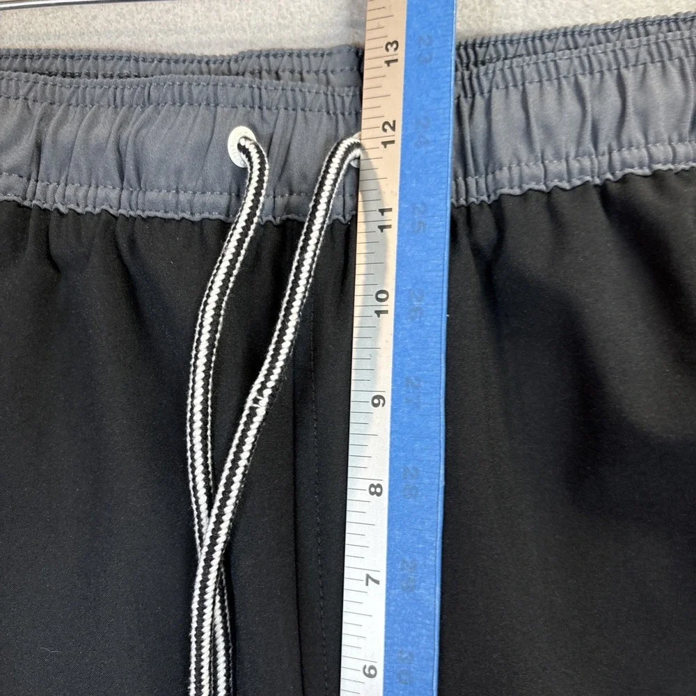 Speedo Men's Swim Trunk Knee Length Size Large Black and Gray‎ EUC Pockets